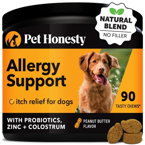 Pet Honesty Allergy Support Supplement Peanut Butter Flavor for Dogs