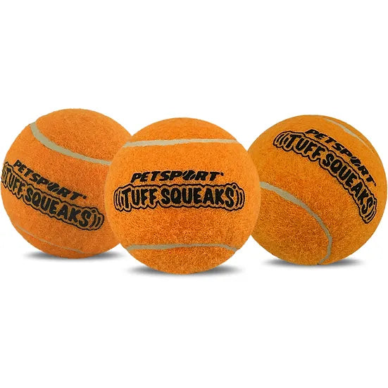 PETSPORT TUFF SQUEAK TENNIS BALLS 3-Pk