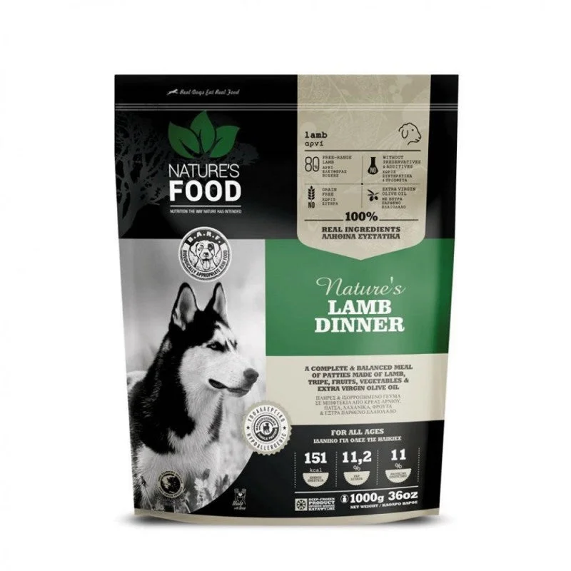 Nature's Food Lamb Dinner, Patties 1 Kg