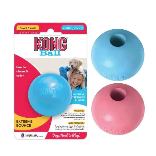 KONG - Puppy Ball with hole (pink or blue)