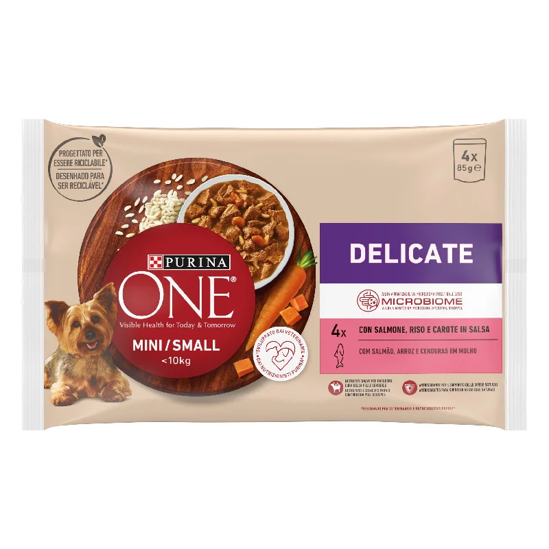 Purina One Mini/Small Delicate, 4 pack (salmon in gravy)