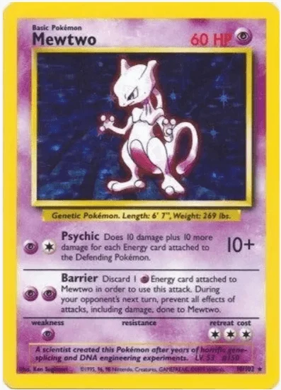 Mewtwo - Base Set #010/102 (Lightly Played)