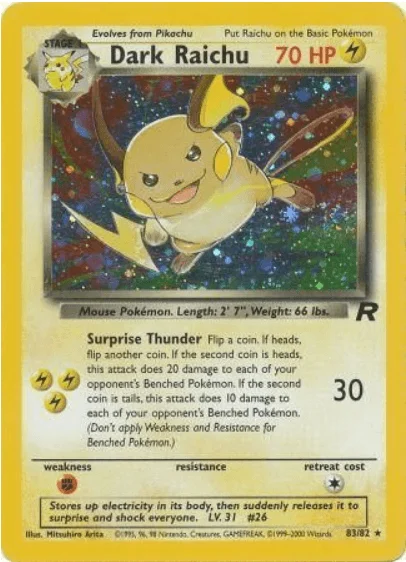 Dark Raichu - Team Rocket #83/82 (Moderately Played)