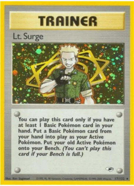 Lt. Surge - Gym Heroes #017/132 (Lightly Played)