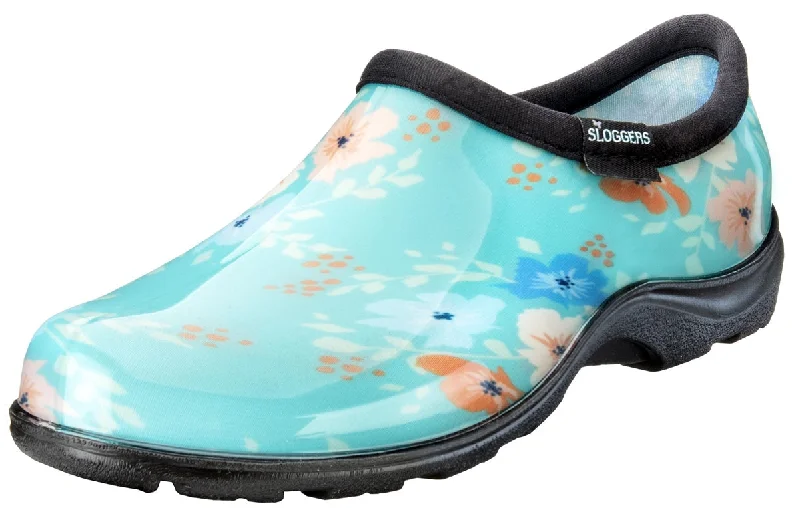 Sloggers Women's Waterproof Comfort Shoes Floral Fun Turquoise