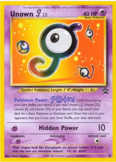 Unown [J] - WoTC Promo #38/53 (Lightly Played)