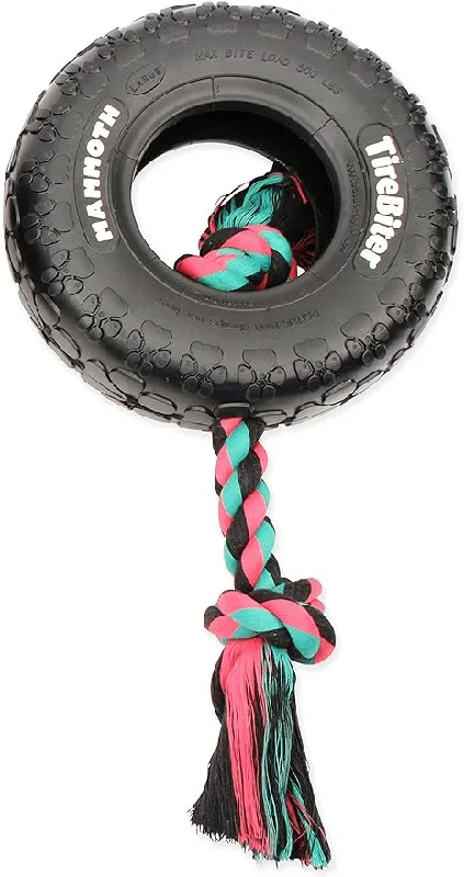 MAMMOTH TIREBITER II  with rope tug toy for dogs