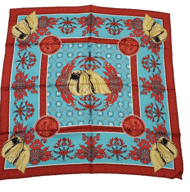 Pekingese Square Silk Scarf