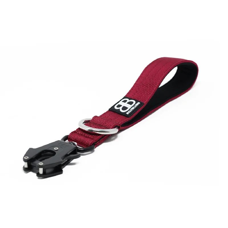 Combat Traffic Leash | Short Handle for Control - Burgundy