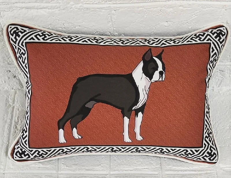 Boston Terrier Lumbar Pillow Cover