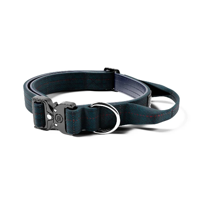 2.5cm Tweed Combat® Collar | Handle & Rated Clip - Midnight Blue