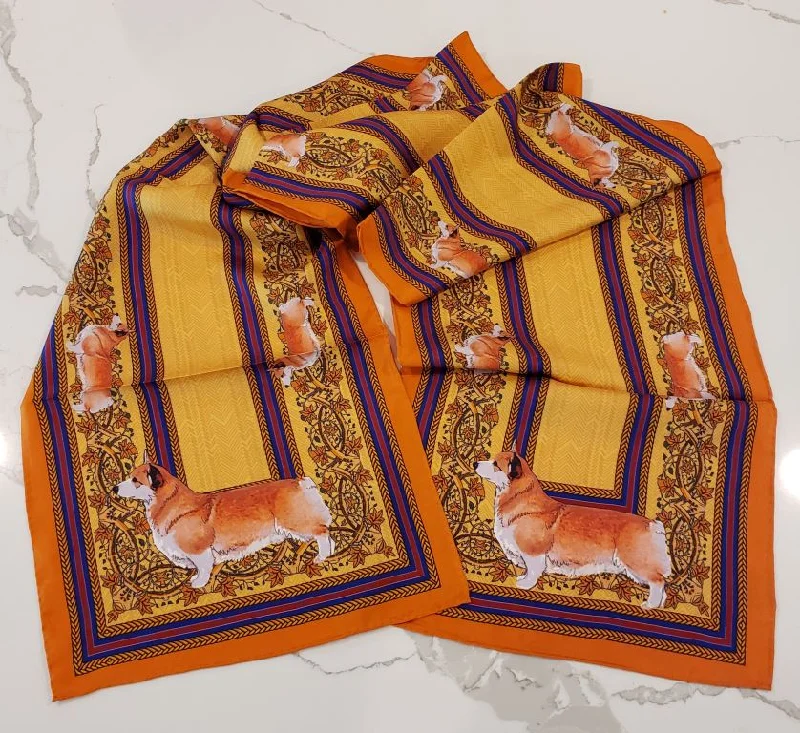 Pembroke Welsh Corgi Silk Scarf