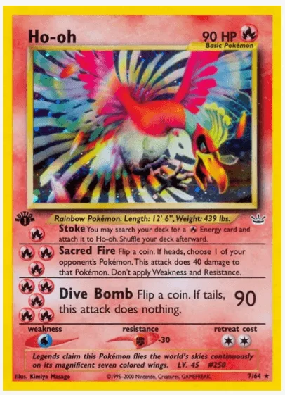 1st edition Ho-oh (7) - Neo Revelation (N3) #07/64 (Lightly Played)