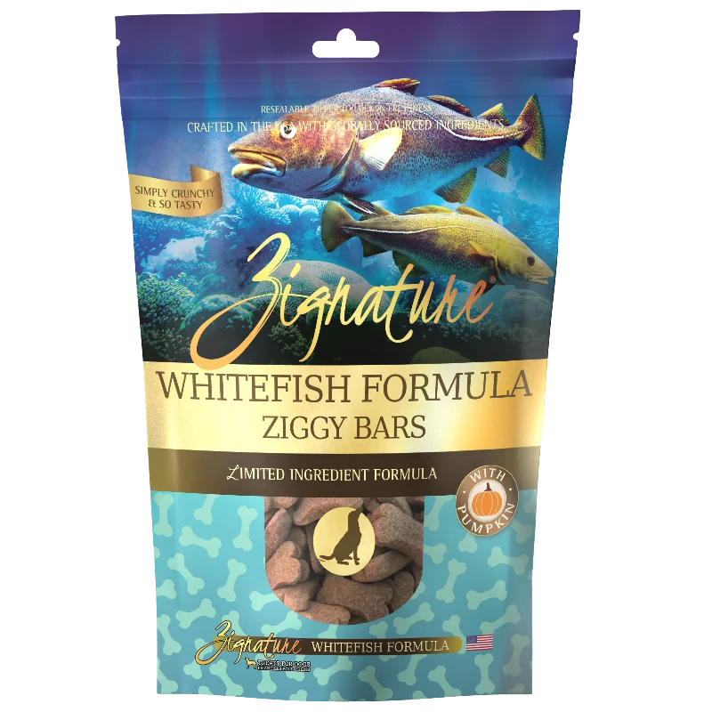 Zignature Ziggy Bars Whitefish Formula Dog Treats