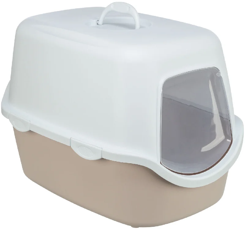 Vico cat litter tray, with hood, 40 x 40 x 56 cm, blush/white