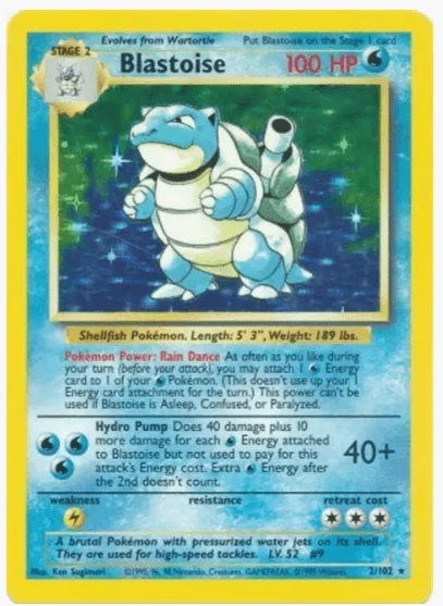 Blastoise - Base Set #002/102 (Moderately Played)