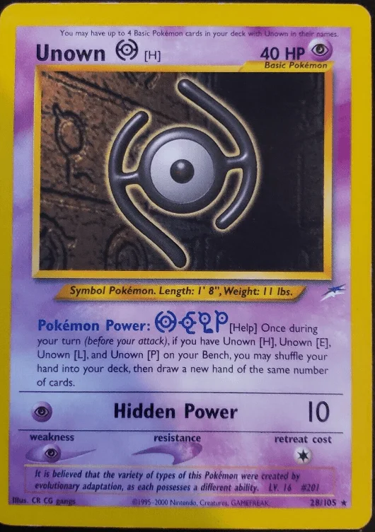 Unown [H] - Neo Destiny #028/105 (Lightly Played)