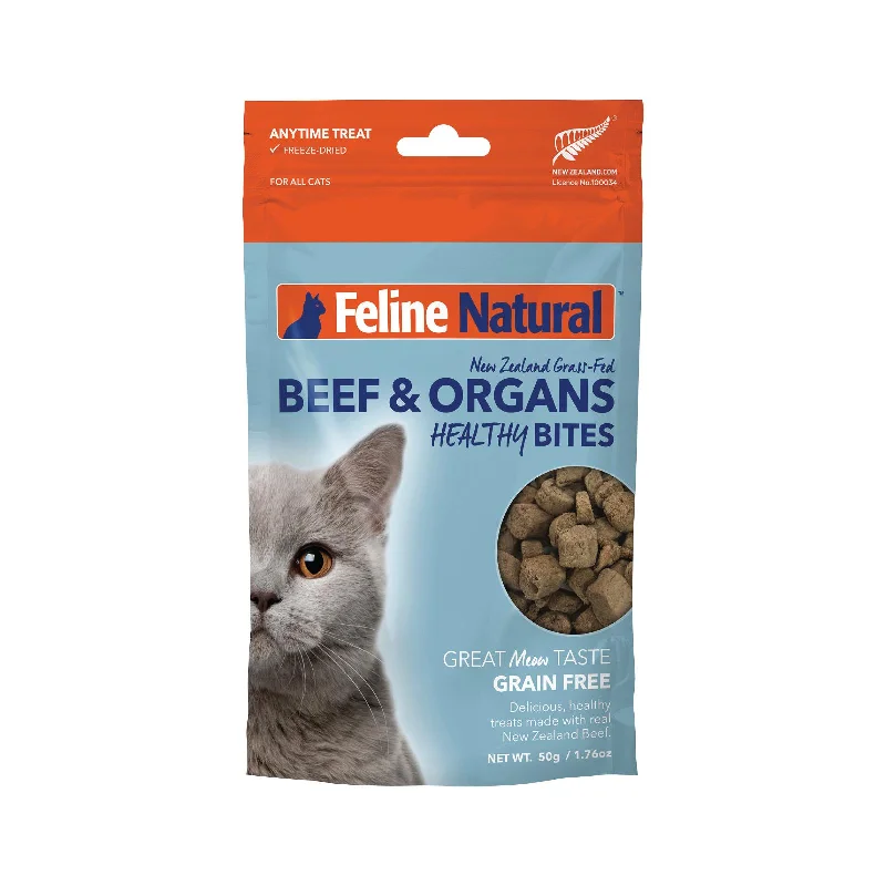 Feline Natural Beef Healthy Bites Freeze Dried Cat Treats 50g