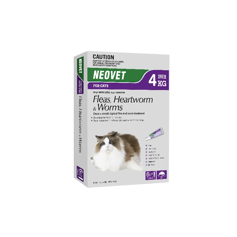 Neovet Flea Heartworm and Worming Treatment for Large Cats 6 Pack