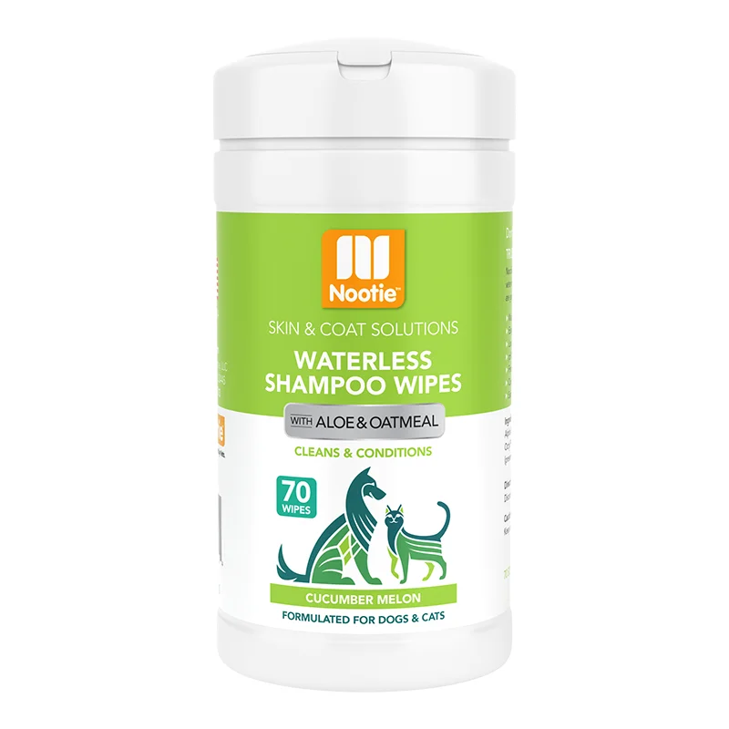 Nootie Waterless Shampoo Wipes for Dogs & Cats - Cucumber Melon 70ct